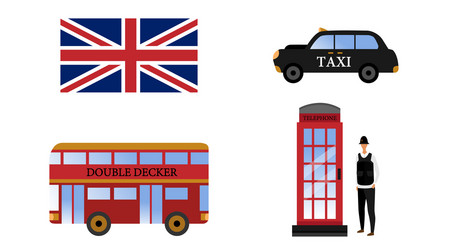 London touristic poster with famous landmarks vector