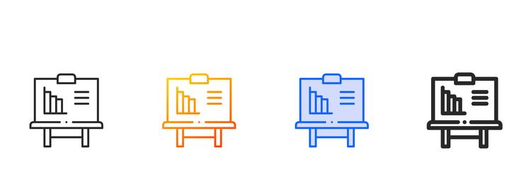 presentation iconthin linear gradient blue stroke vector image