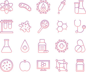 Science gradient style icon set design vector