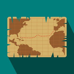 Old world map flat ancient Royalty Free Vector Image