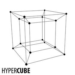hypercube 3d object vector image