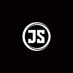 js logo initial letter monogram with circle slice vector