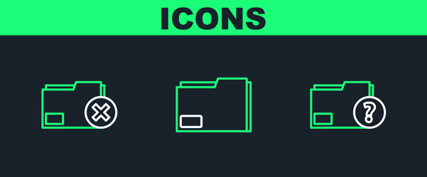 set line unknown document folder delete vector image