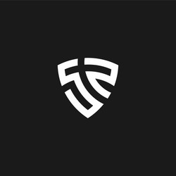 Sz monogram logo with shield shape design template