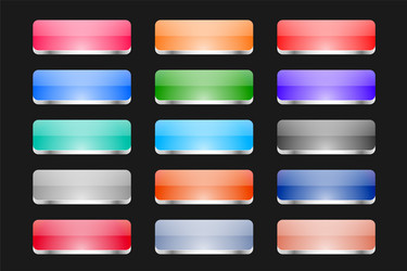 3d style colorful web button sign in set vector image