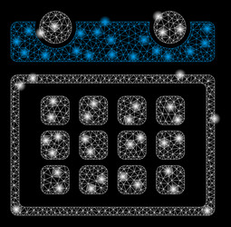 bright mesh wire frame calendar month with light vector image