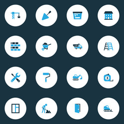 Building colorful icons set collection of paint vector