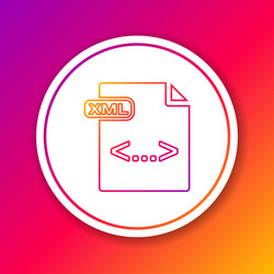 color line xml file document download button vector image