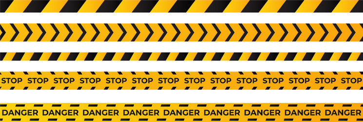 Caution tape warning banner frame Royalty Free Vector Image