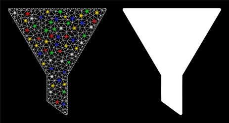 flare mesh wire frame filter icon with spots vector image