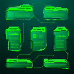 Black futuristic hud or ui elements sci-fi user Vector Image