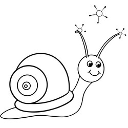 joyful snail with colorful shell and sparkling tra vector image