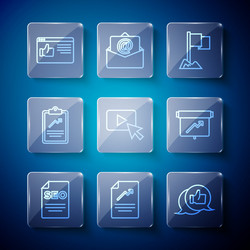 set line seo optimization document with graph vector image