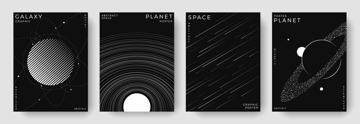 set of abstract space astronomy backgrounds vector image