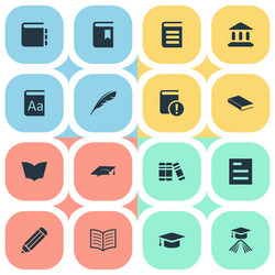 set of simple knowledge icons vector image