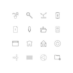 signs and symbols linear thin icons set outlined vector image