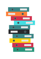 Stack of folders isolated business document cases vector