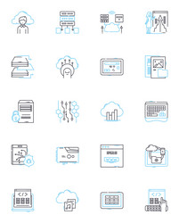 web analytics linear icons set tracking analysis vector image