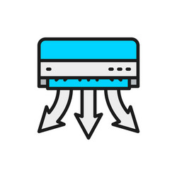air conditioning smart climate control flat color vector image