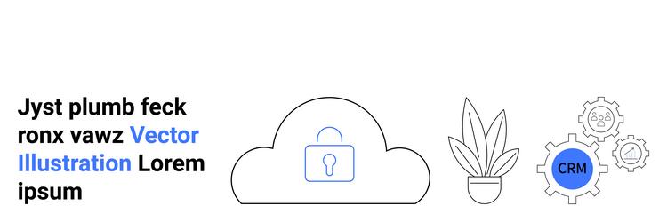 cloud security with crm integration and modern vector image