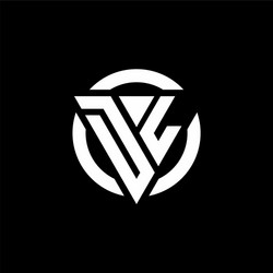 dl logo with triangle shape and circle rounded vector image