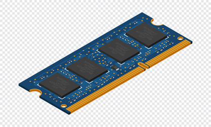 isometric random access memory ram vector image
