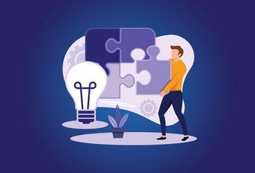 problem solving vector image