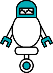 robotics concept robot standing with one wheel vector image