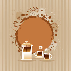 abstract background with cup and coffee stain vector