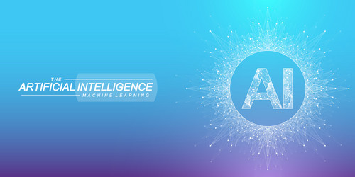 artificial intelligence logo machine learning vector image
