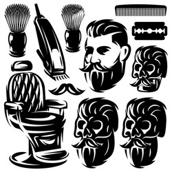 Barber Shop Element Set Vector Image