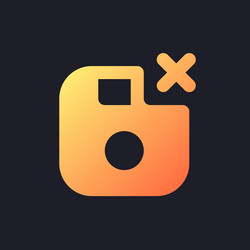 Cancel saving orange solid gradient ui icon vector