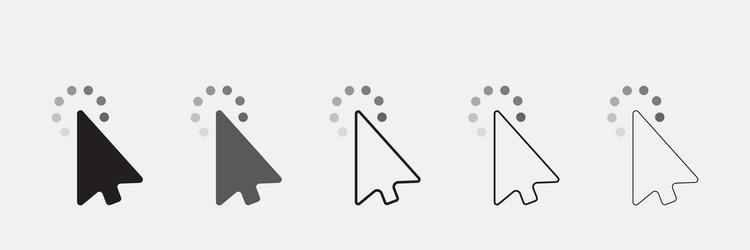 collection of arrow pointer cursor icon click vector image