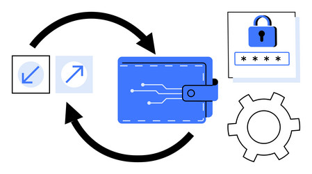 digital wallet security with encryption vector image