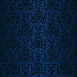 hand drawn seamless dark blue damask background vector