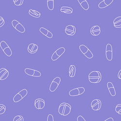 outline bunch of pill seamless pattern design vector image
