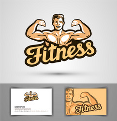 Strong Man Logo - Fitness Icon Vector Image