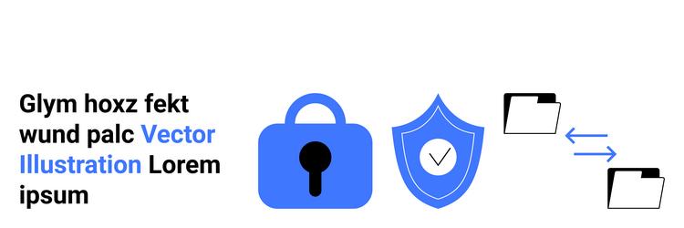secure data transfer with padlock shield vector image
