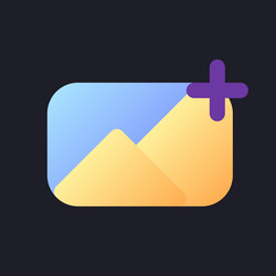 add image flat gradient fill ui icon for dark vector image