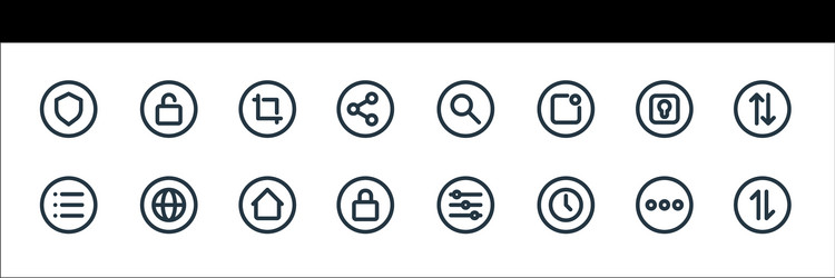 basic ui line icons linear set quality vector image