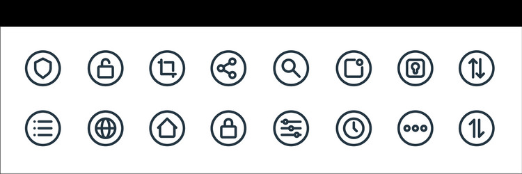 Basic ui line icons linear set quality vector