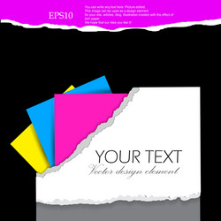 Folder for documents design elements with torn pap vector