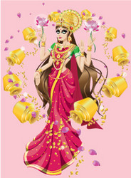 Hindu Goddess Lakshmi Vector Image