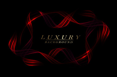 isolated red frame with wavy patterns on a black vector image