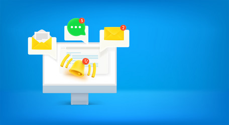 mailing with notifications banner copy space vector image