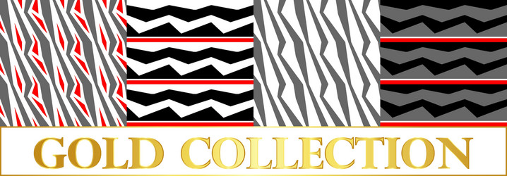 patterns set broken gray stripes with red patches vector image