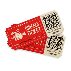One cinema ticket with barcode Royalty Free Vector Image