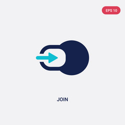two color join icon from geometry concept vector image