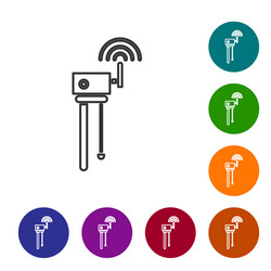 grey line router and wi-fi signal symbol icon vector image