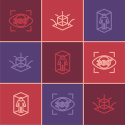 set line 360 degree view 3d modeling and icon vector image